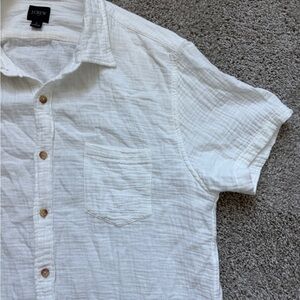 J. Crew White Casual Button Down Shirt
